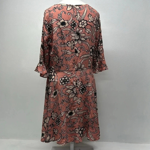 For Love And Lemons Ayla Mini Dress Lace Up V-Neck Floral Pink Black Size Large - Picture 5 of 12